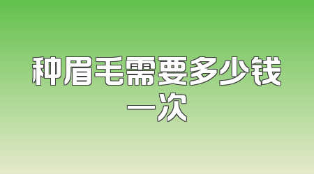 种眉毛需要多少钱一次
