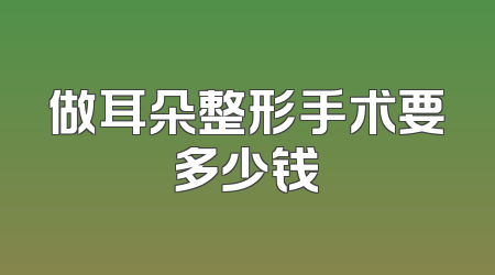 做耳朵整形手术要多少钱