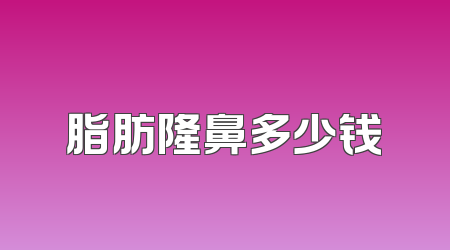 脂肪隆鼻多少钱