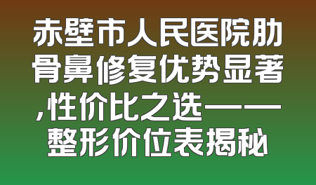 赤壁市人民医院肋骨鼻修复优势显著，性价比之选——整形价位表揭秘