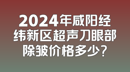 2024年咸阳经纬新区超声刀眼部除皱价格多少？