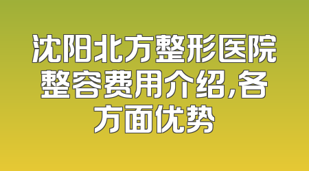 沈阳北方整形医院整容费用介绍，各方面优势