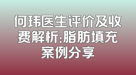 何玮医生评价及收费解析：脂肪填充案例分享