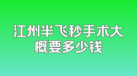 江州半飞秒手术大概要多少钱