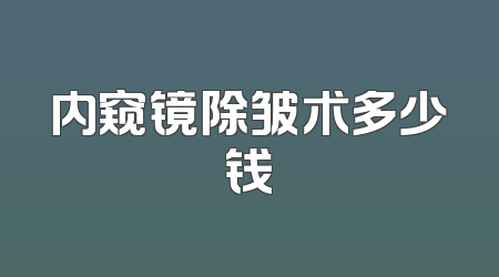 内窥镜除皱术多少钱