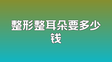 整形整耳朵要多少钱