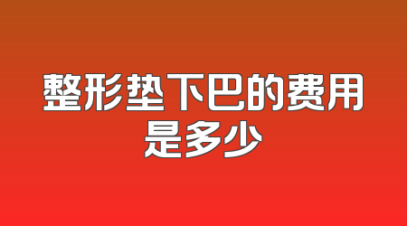 整形垫下巴的费用是多少
