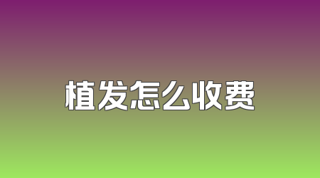 植发怎么收费
