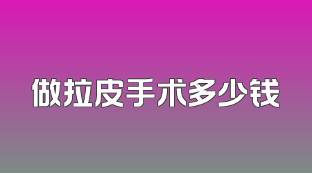 做拉皮手术多少钱