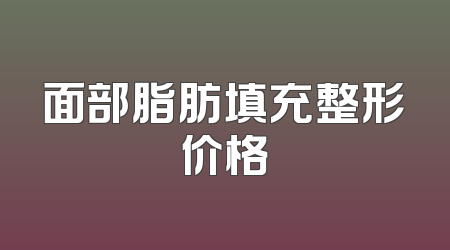 面部脂肪填充整形价格