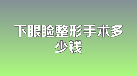 下眼睑整形手术多少钱