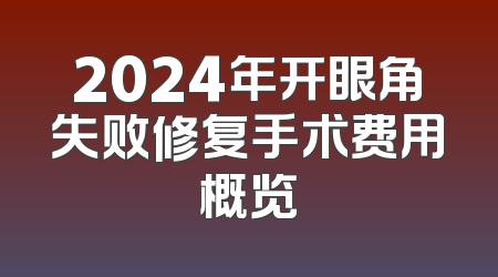 2024年开眼角失败修复手术费用概览