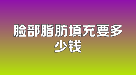 脸部脂肪填充要多少钱