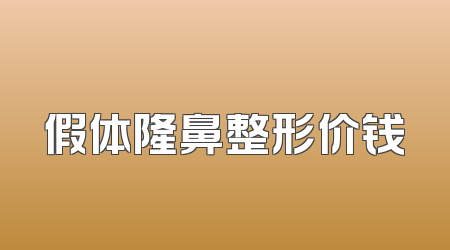 假体隆鼻整形价钱