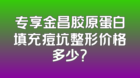 专享金昌胶原蛋白填充痘坑整形价格多少？