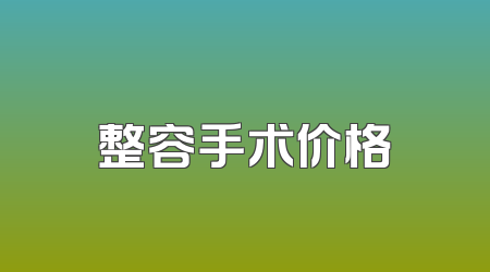整容手术价格