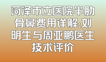 菏泽市立医院半肋骨鼻费用详解：刘明生与周亚鹏医生技术评价