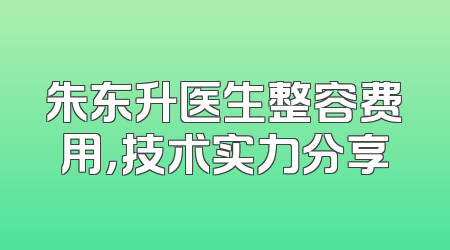 朱东升医生整容费用，技术实力分享
