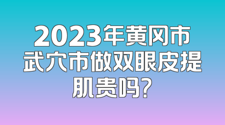 2023年黄冈市武穴市做双眼皮提肌贵吗？