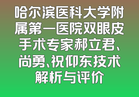 哈尔滨医科大学附属第一医院双眼皮手术专家郝立君、尚勇、祝仰东技术解析与评价