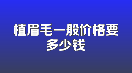 植眉毛一般价格要多少钱