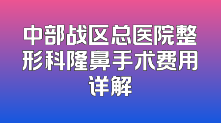 中部战区总医院整形科隆鼻手术费用详解