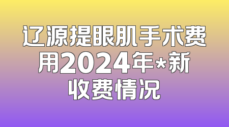 辽源提眼肌手术费用2024年*新收费情况