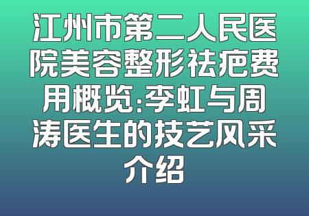 江州市第二人民医院美容整形祛疤费用概览：李虹与周涛医生的技艺风采介绍