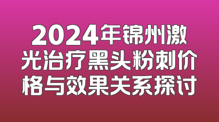 2024年锦州激光治疗黑头粉刺价格与效果关系探讨