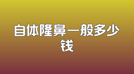 自体隆鼻一般多少钱