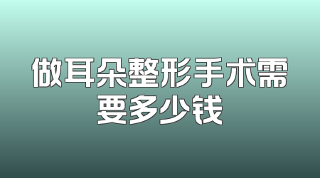 做耳朵整形手术需要多少钱