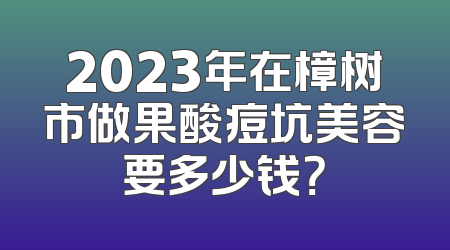 2023年在樟树市做果酸痘坑美容要多少钱？