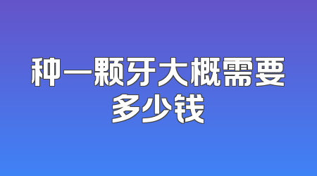 种一颗牙大概需要多少钱