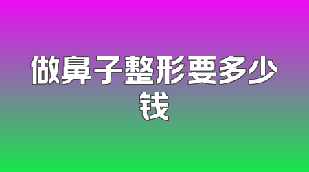 做鼻子整形要多少钱