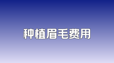 种植眉毛费用