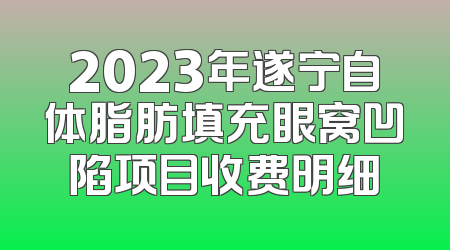 2023年遂宁自体脂肪填充眼窝凹陷项目收费明细