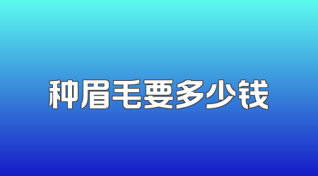 种眉毛要多少钱