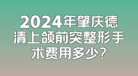 2024年肇庆德清上颌前突整形手术费用多少？