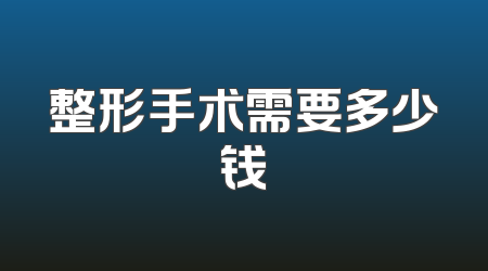 整形手术需要多少钱