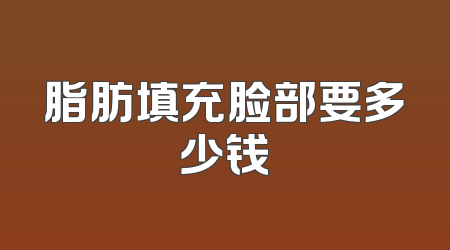 脂肪填充脸部要多少钱