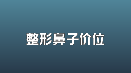 整形鼻子价位