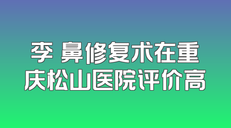 李喆鼻修复术在重庆松山医院评价高