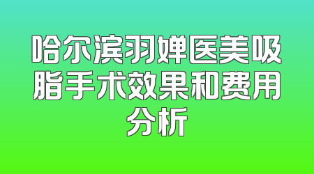 哈尔滨羽婵医美吸脂手术效果和费用分析