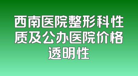 西南医院整形科性质及公办医院价格透明性