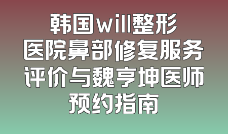 韩国will整形医院鼻部修复服务评价与魏亨坤医师预约指南