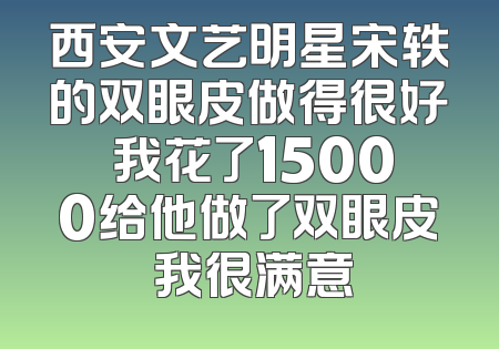 西安文艺明星宋轶的双眼皮做得很好 我花了15000给他做了双眼皮 我很满意