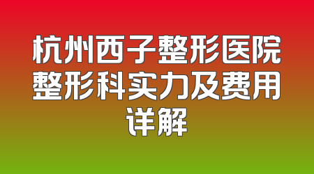 杭州西子整形医院整形科实力及费用详解