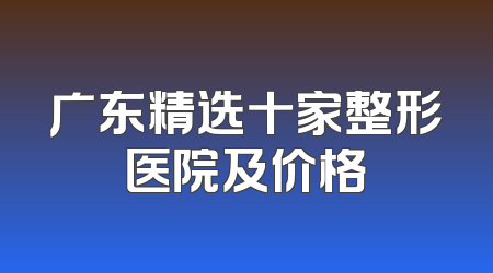 广东精选十家整形医院及价格