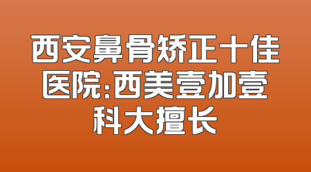 西安鼻骨矫正十佳医院：西美壹加壹科大擅长