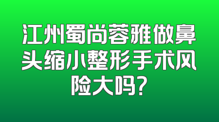 江州蜀尚蓉雅做鼻头缩小整形手术风险大吗？